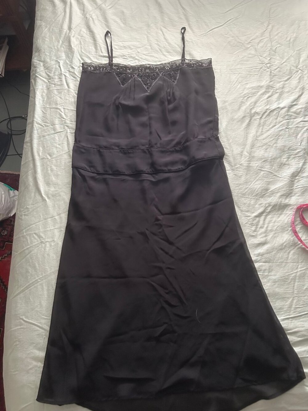 Black vintage La Redoute slip dress designed in France US size 8